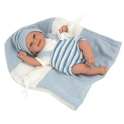 Muñecas Arias Munecas Y Peluches*Muneca Con Peso Elegance 35 Cm Babyto Azul Con Manta