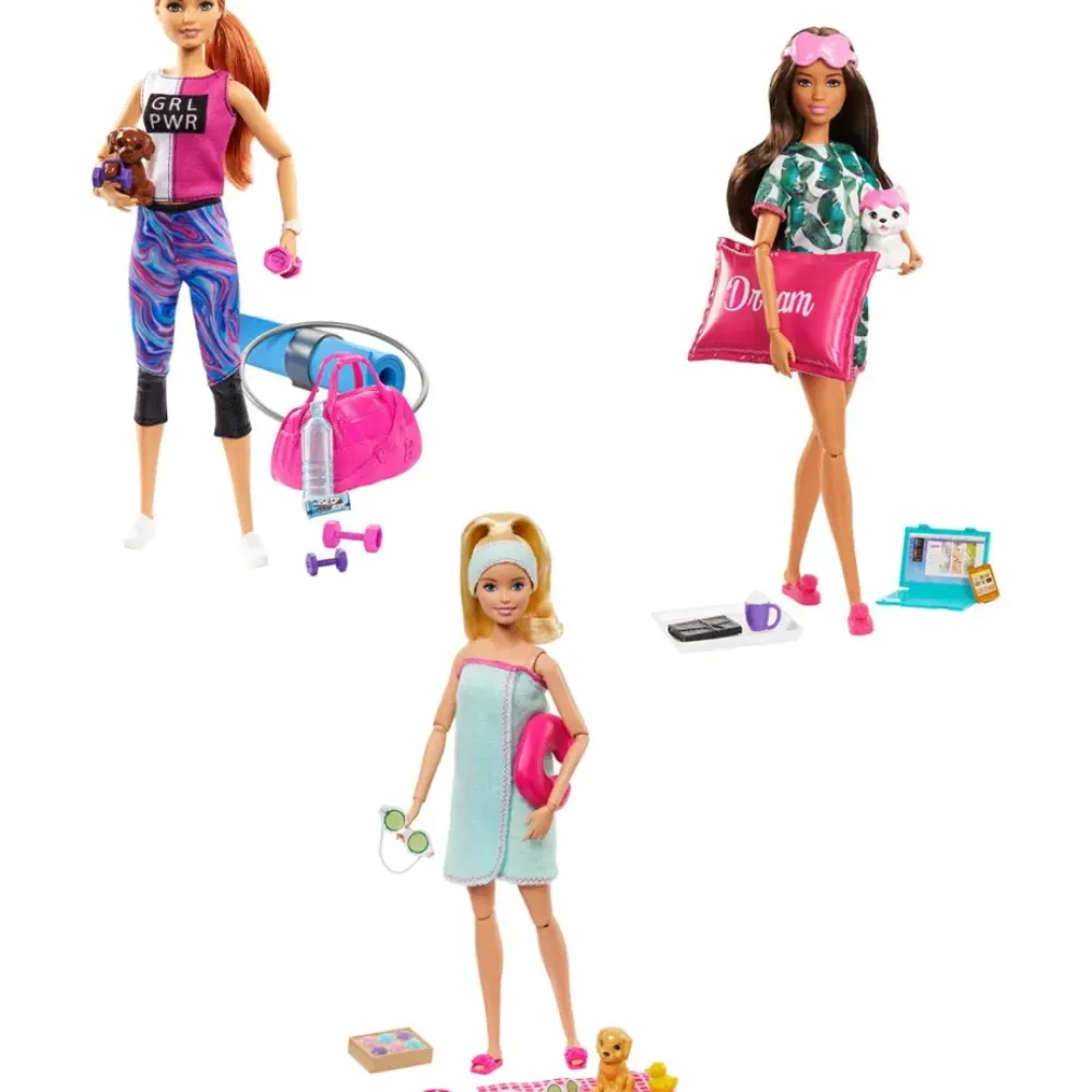 Barbie Munecas Y Peluches*Muneca Modelo Con Accesorios Y Mascotas Bienestar