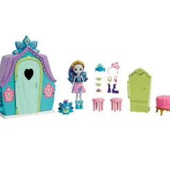 Enchantimals Munecas Y Peluches*Muneca Pavo Real Patter Peacock Con Casita De Campo, Mascota, Casa De Juguete Y Accesorios