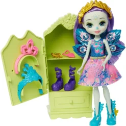 Enchantimals Munecas Y Peluches*Muneca Pavo Real Patter Peacock Con Casita De Campo, Mascota, Casa De Juguete Y Accesorios