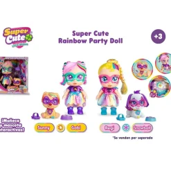 Supercute Munecas Y Peluches*Muneca Y Mascotas Interactiva Super Cute Rainbow Party Doll