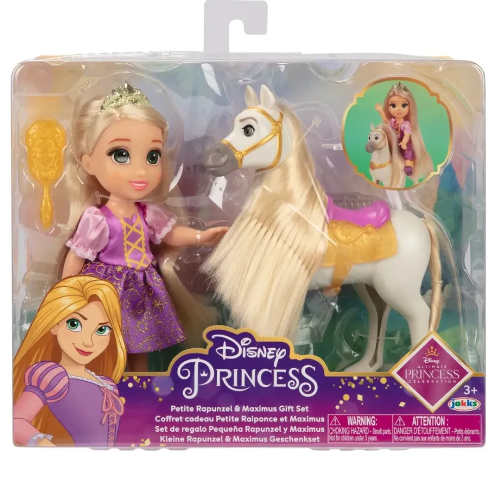 Jakks Pacific Munecas Y Peluches*Munecas (Rapunzel, Bella O Elsa) Con Su Caballo Princesas Disney
