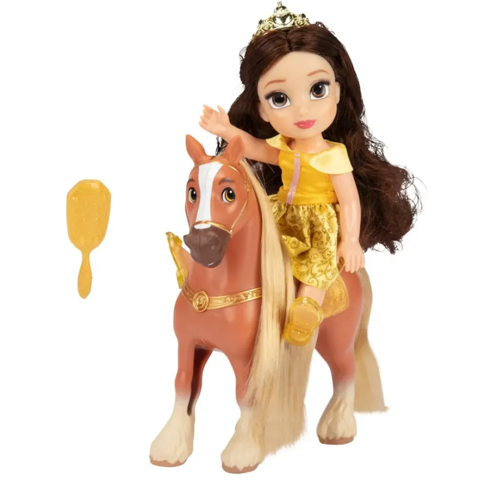 Jakks Pacific Munecas Y Peluches*Munecas (Rapunzel, Bella O Elsa) Con Su Caballo Princesas Disney