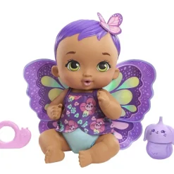 My Garden Baby Munecas Y Peluches*Muneco De Juguete Hago Pipi Morado Con Manta Mariposa Biberon Y Panal Mariposas