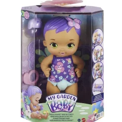My Garden Baby Munecas Y Peluches*Muneco De Juguete Hago Pipi Morado Con Manta Mariposa Biberon Y Panal Mariposas
