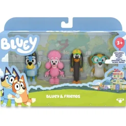 Bluey Preescolar*Pack 4 Figuras De Y Sus Amigos Friends Pack
