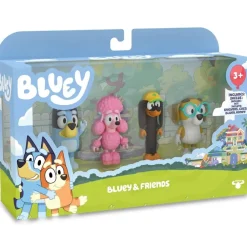 Bluey Preescolar*Pack 4 Figuras De Y Sus Amigos Friends Pack