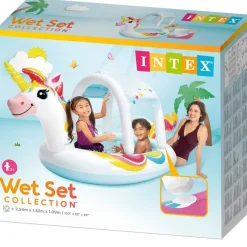 Intex Juguetes Al Aire Libre*Piscina Con Ducha + Toldo Unicornio