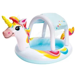 Intex Juguetes Al Aire Libre*Piscina Con Ducha + Toldo Unicornio
