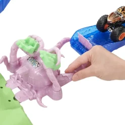 Hot Wheels Coches, Circuitos Y Radiocontrol*Pista De Coches De Juguete Monster Trucks Volcan Arena Incluye 1 Vehiculo Monster Trucks Y 1 Die-Cast