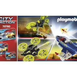 Playmobil Muñecos Articulados*Policia Avion: Persecucion Dron City Action
