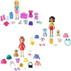 Polly Pocket Munecas Y Peluches* Pack De Vacaciones Surtido Muneca Con Ropa De Viaje Y Accesorios