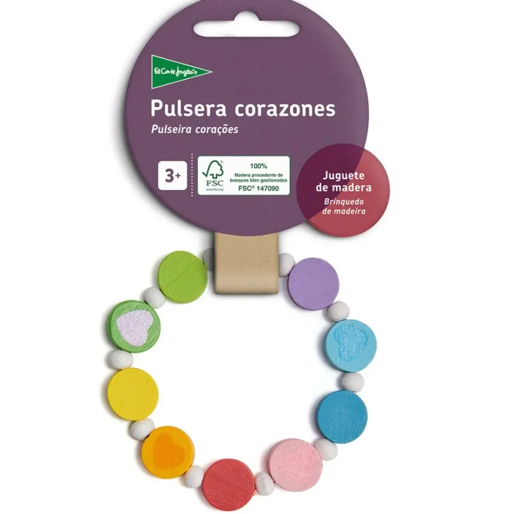 El Corte Inglés Disfraces Y Complementos*Pulsera De Corazones De Madera Sostenible El Corte Ingles