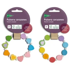 El Corte Inglés Disfraces Y Complementos*Pulsera De Corazones De Madera Sostenible El Corte Ingles