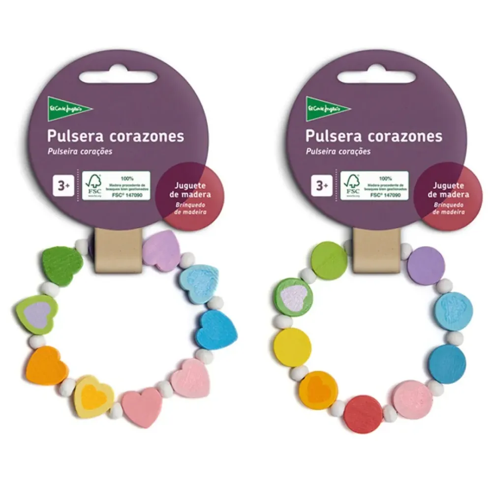 El Corte Inglés Disfraces Y Complementos*Pulsera De Corazones De Madera Sostenible El Corte Ingles