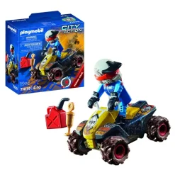 Playmobil Muñecos Articulados*Quad De Offroad Con Motor De Friccion City Action