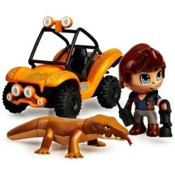 PINYPON ACTION Muñecos Articulados*Set De Vehiculo Buggy Y Figura Lagarto