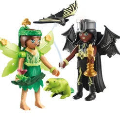 Playmobil Muñecos Articulados*Set Forest Fairy & Bat Fairy Con Animales Del Alma