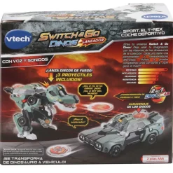 VTech Muñecos Articulados*Switch&Go Dinos Sport El T-Rex Coche Deportivo, Juguete De Dinosaurio Que Se Transforma En Vehiculo