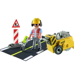 Playmobil Muñecos Articulados*Trabajador De La Construccion Con Cortador De Bordes City Action