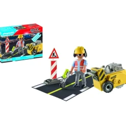 Playmobil Muñecos Articulados*Trabajador De La Construccion Con Cortador De Bordes City Action