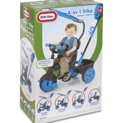 Little Tikes Bicicletas, Correpasillos, Triciclos*Triciclo Deluxe 4 En 1 Azul Neon