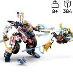LEGO Puzzles Y Construcciones*Vehiculo De Juguete Moto De Carreras Transformable En Meca De Sora Dragons Rising Ninjago