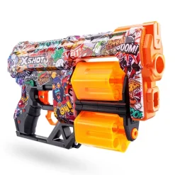 X-Shot Juguetes Al Aire Libre* Skins-Dread Doble Tambor Y 12 Dardos 3 Disenos Surtidos